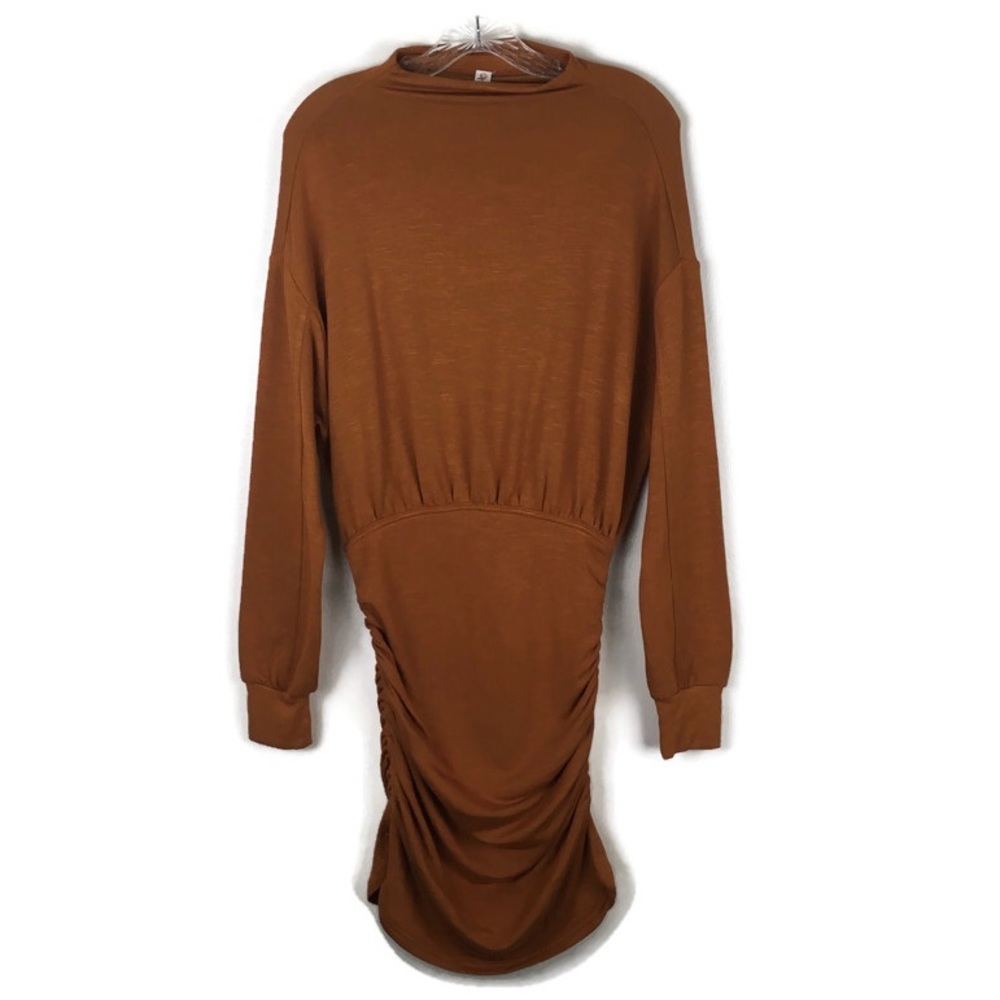 Daily Practice by Anthropologie Ruched Cozy Dress in Brown